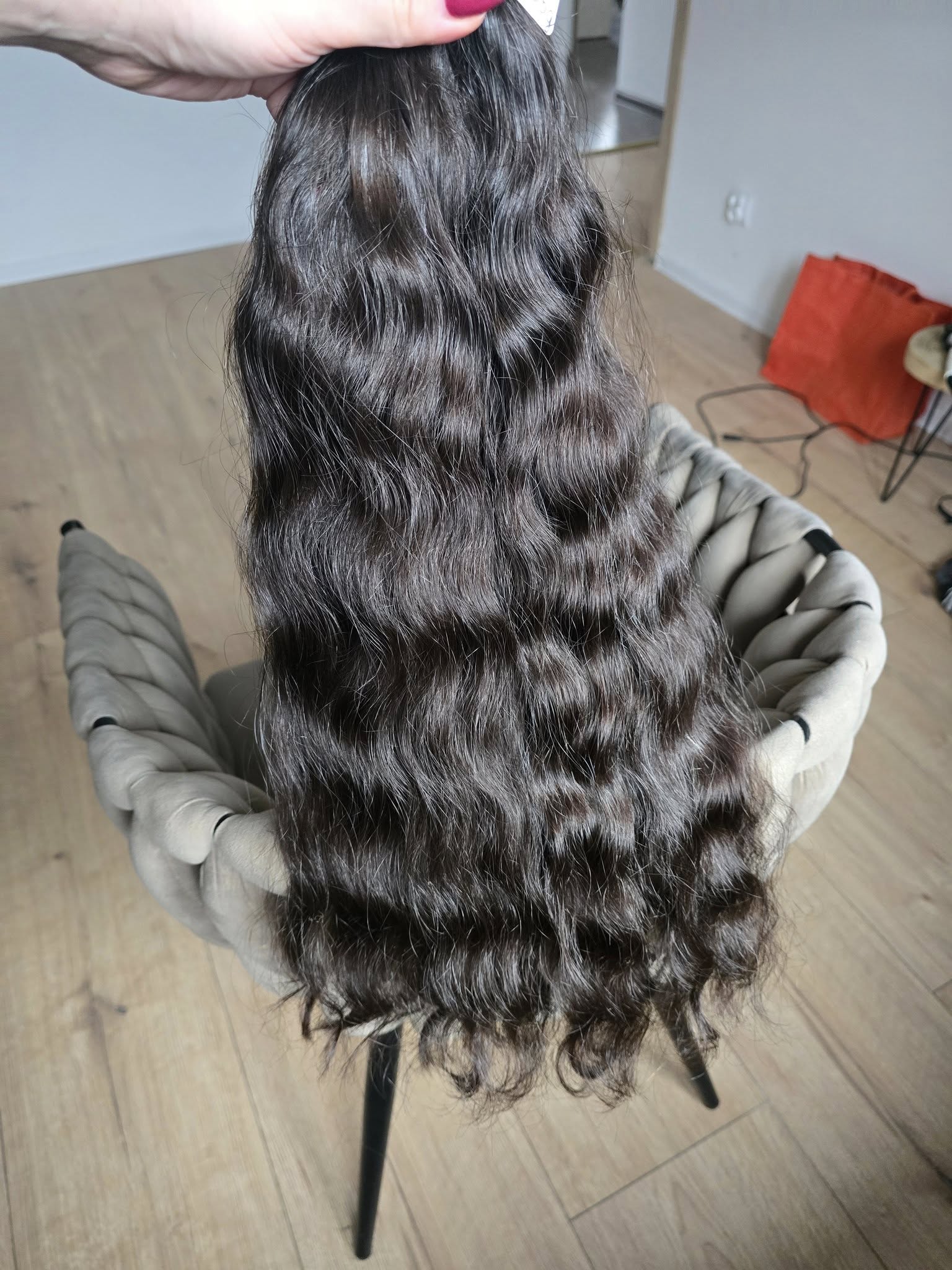 Włosy naturalne dziewicze nie farbowane loki ciemne 100g